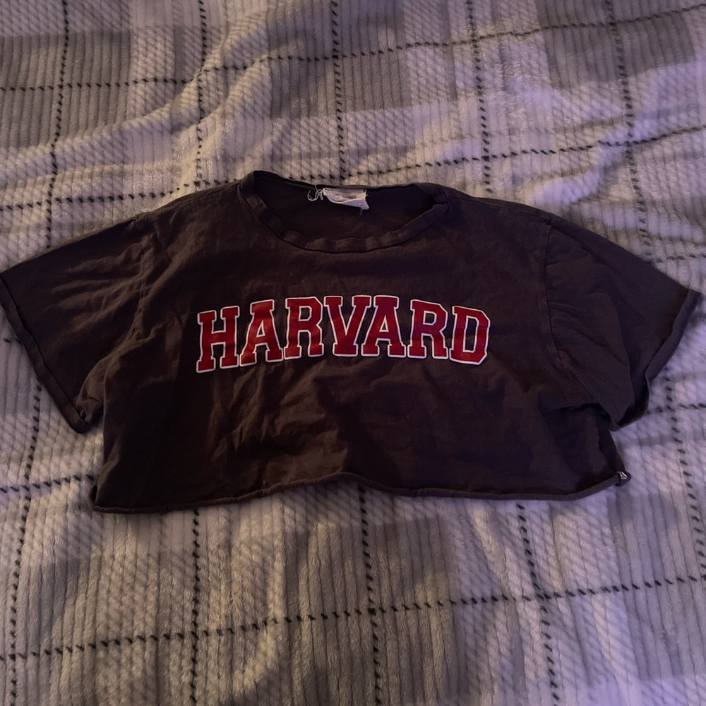 Harvard Crop Top in Black and Red